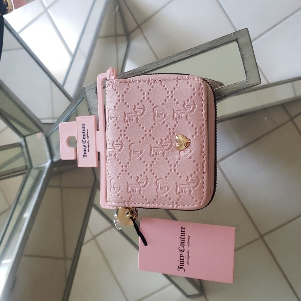 Juicy Couture pink diamond zip around wallet